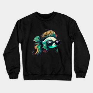 COOL BETTA FISH WITH SUNGLASSES Crewneck Sweatshirt